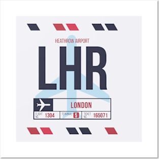 London (LHR) Airport Code Baggage Tag Posters and Art